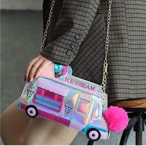 NOVELTY ICE CREAM TRUCK CAR HANDBAG CROSSBODY BAG.